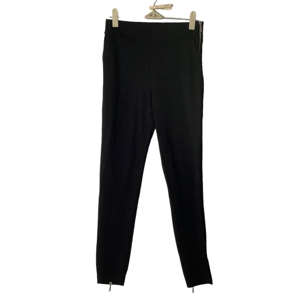 Armani Exchange‎ Ponte Black Legging Pants Women Size XS Zip Up Leg Side Zipper